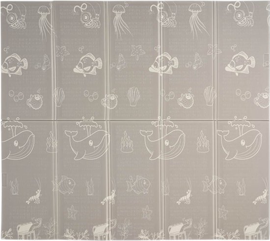 Opvouwbare speelmat – dubbelzijdig – 180x200x1,5cm – oceaan/dino