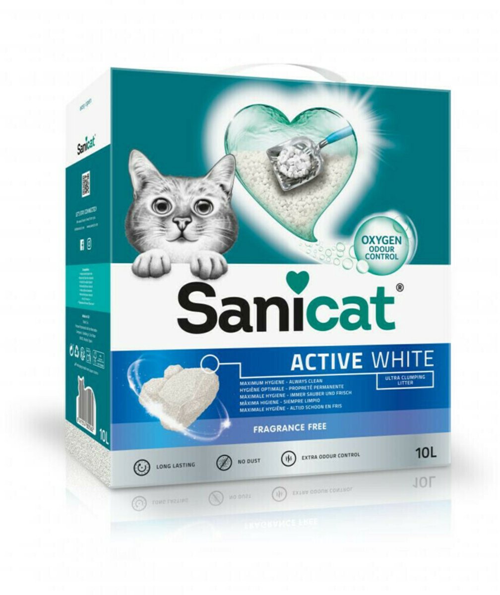 10 l Sanicat Active White Kattenbakvulling