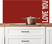 Crédence de Cuisinière en Aluminium 120x60 cm - Slant - Loveyou - Rouge - Écran Pare-éclaboussures pour Plaque de Cuisson - Protection Murale