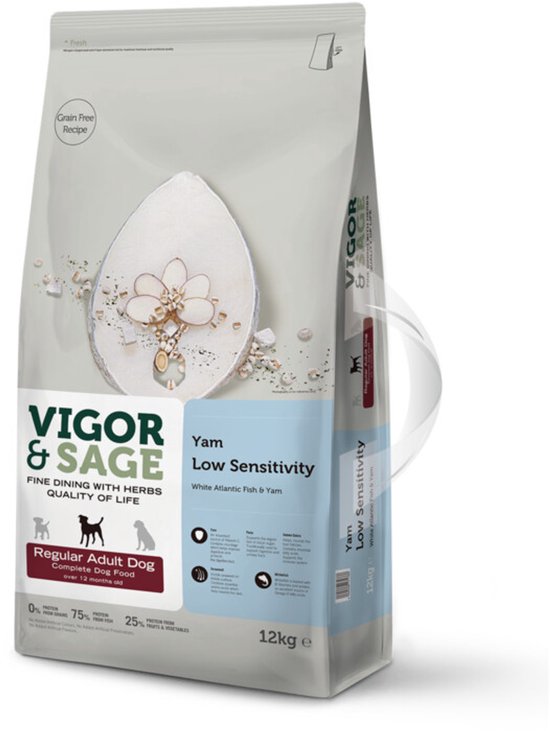 Vigor & Sage Hond Adult Regular Low Sensitivity Yam 12 kg