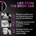 Stappenplan voor het aanbrengen van Syoss Brow Tint: mengen, aanbrengen, intrekken, verwijderen.