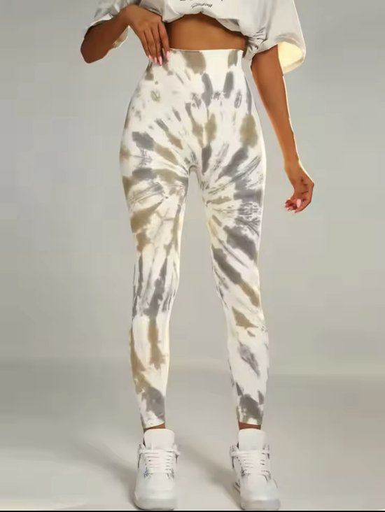 EARTHY GYM LEGGING - Maat S - Groen Grijs Wit - Green Grey White - Gymlegging - Sportlegging - Sportkleding - Yogalegging - Fitness legging - Yoga kleding — afbeelding 3