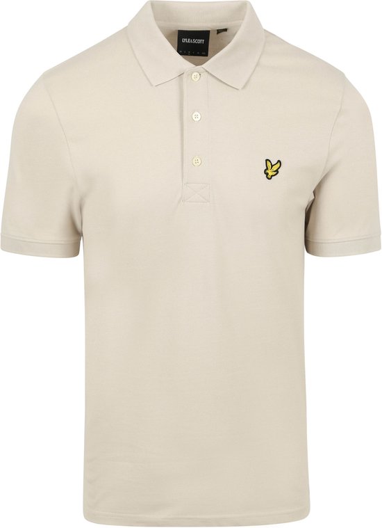 Lyle and Scott Polo Plain Ecru - Maat XL - Heren