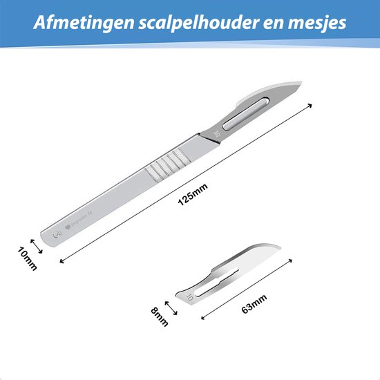 Lames de scalpel universelles Zorghelden® - 10 lames de scalpel incluses - Convient comme lames de loisir ou pour un usage médical - Emballage stérile - Certificat MDR - Pédicure au scalpel - Lames de scalpel