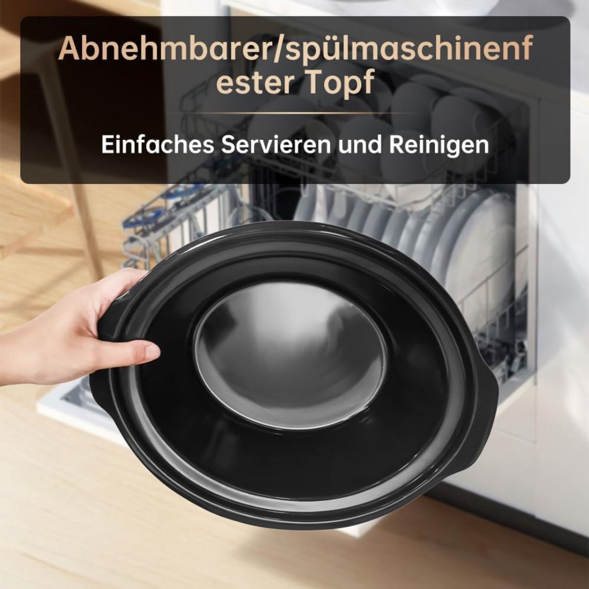 Afbeelding 3 van Slowcooker - Hotpot - Elektrische Slowcooker - Binnenpan - Keramische Binnenpan - Warmhoudfunctie - Snelkookpan - Rijstkoker - RVS