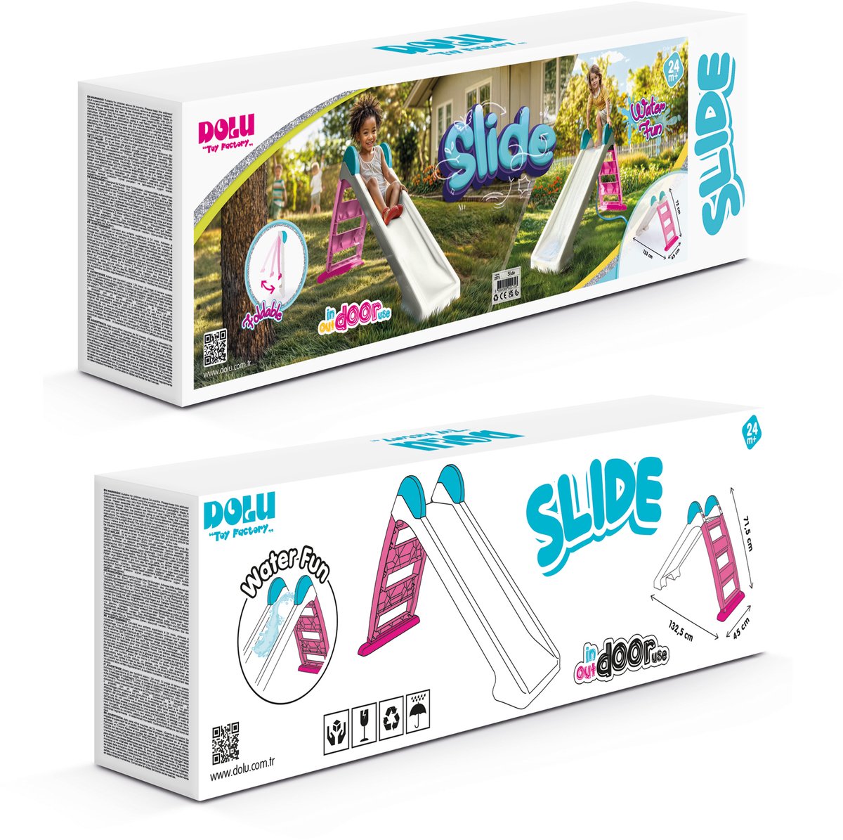 Dolu Roze/Wit Water Glijbaan — afbeelding 2