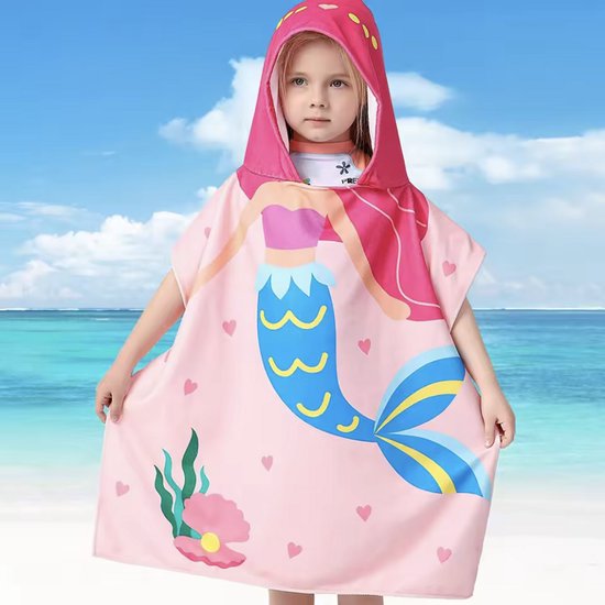 Gaga City Eenhoorn Badhanddoek voor meisjes, katoen, met capuchon, voor baby's, roze, 1-5 jaar