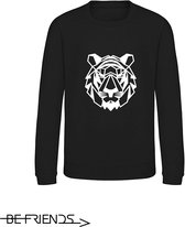 Be Friends Sweater - Tijger - Vrouwen - Zwart - Maat XL