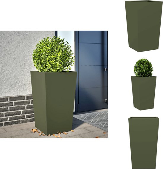 vidaXL Plantenbak 49x47x46 cm koudgewalst staal antracietkleurig, verhoogde plantenbak, planten bak, bloembak, kweekbak, plantenstandaard, bloem bak