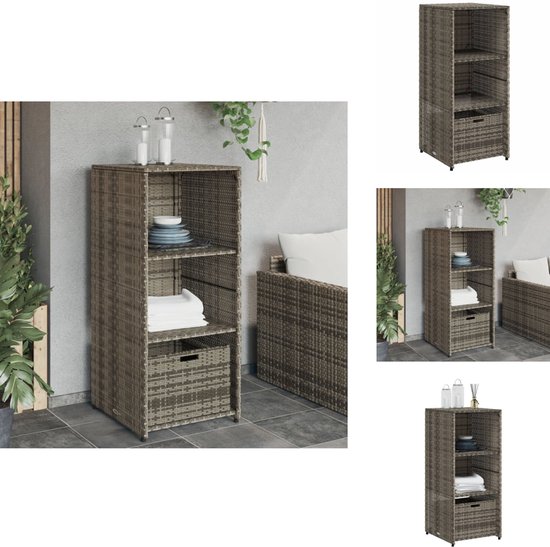 Tuinkast 83x45x76 cm poly rattan beige kopen