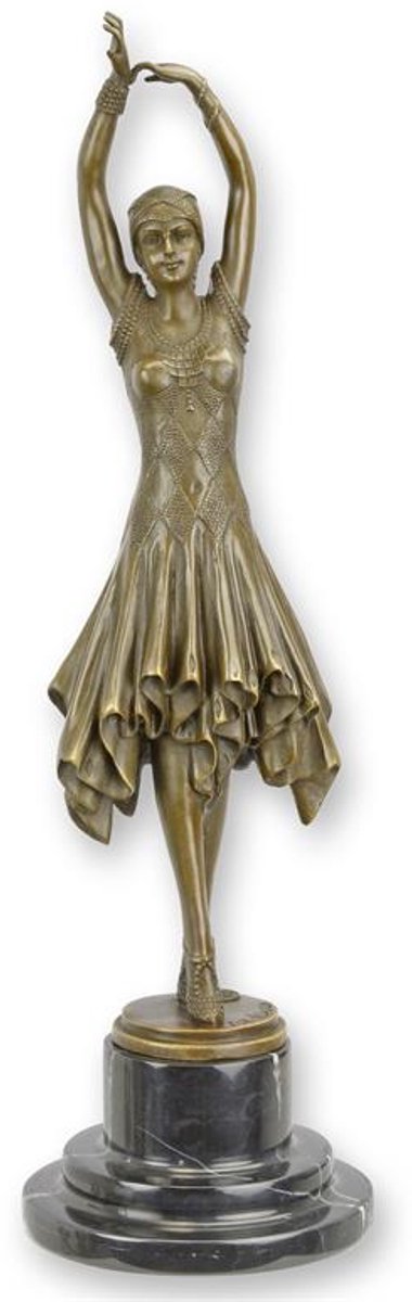 VntiQue Bronzen beeld "Miss Kita" – Elegante sculptuur van brons – Klassieke kunst voor interieurdecoratie – 44,8 cm hoog