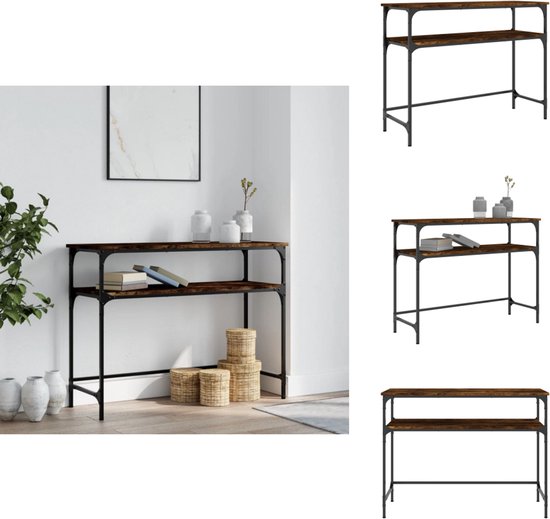 Wandtafel met schappen 75x30x80 cm grijs sonoma eikenkleurig
