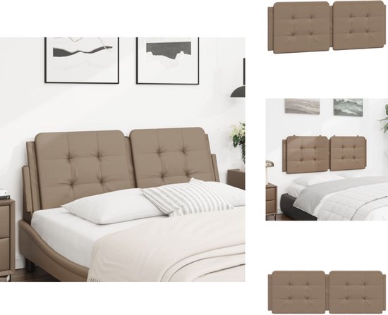 Coussin de tête de lit vidaXL - Coussins de tête de lit - Oreiller de tête de lit - Coussin de tête de lit - Coussin de tête de lit 140 cm Similicuir Couleur Cappuccino