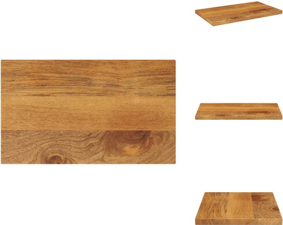 Tafelblad rechthoekig natuurlijke rand 120x60x3,8 cm acaciahout