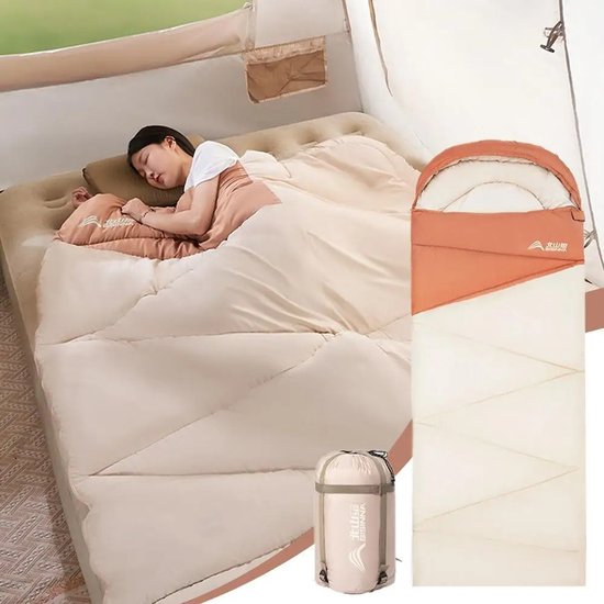 Stemily Slaapzak - Lichtgewicht & Compact - Drieseizoenslaapzak - Katoen + Polyesterdoek - 190x85cm - Incl. Compressiezak van Stemily — afbeelding 4