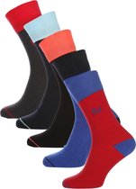 RJ Bodywear - Giftbox 5-pack Sokken Zwart / Blauw / Rood / Leverkleur - 39-42