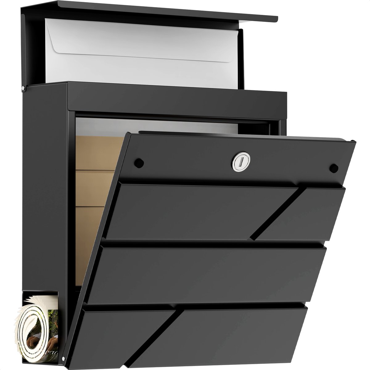 Modern design brievenbus V19 antraciet wandbrievenbus poedercoating krantenvak post