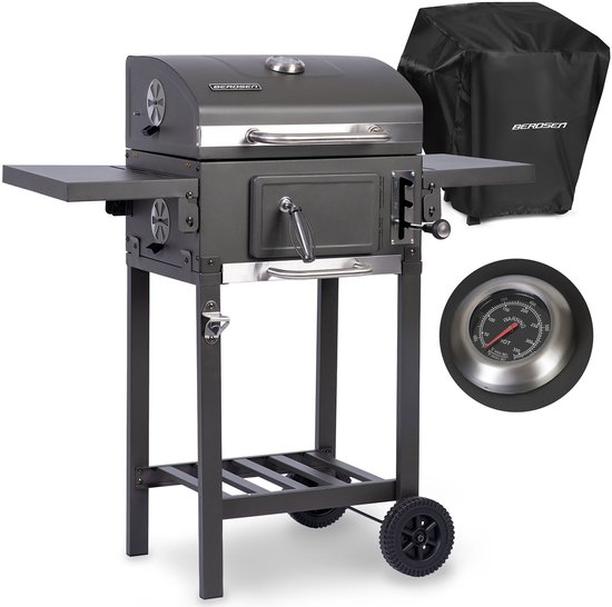Houtskool Grill met Hoes Berdsen BD-892 Zwart
