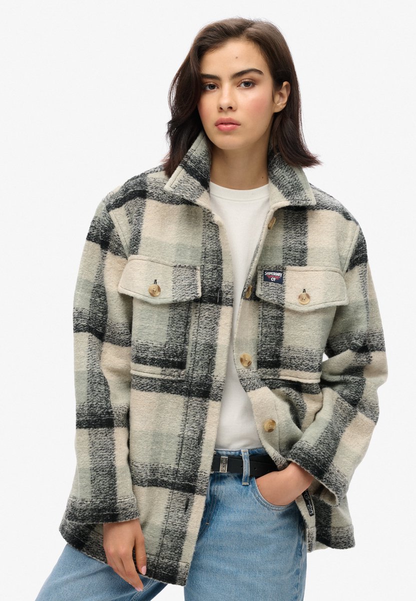 Superdry Ongevoerd Heavyweight overshirt Dames Shirts Zwart