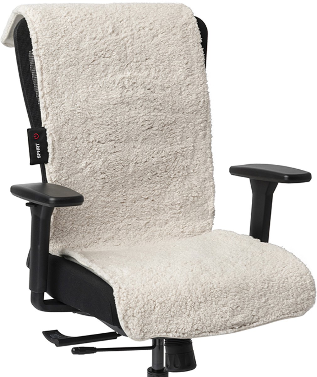 Afbeelding 2 van Spherite Warmtedeken - Teddy Beige - XL - 140x45 - Infrarood warmtedeken - Elektrisch - Draadloos - Verwarmd stoelkleed - Powerbank