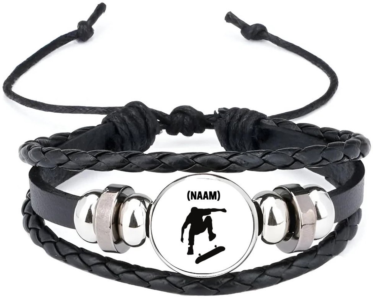 Akyol - skateboarden met eigen naam armband zwart - Sport - skateboarder - skaten