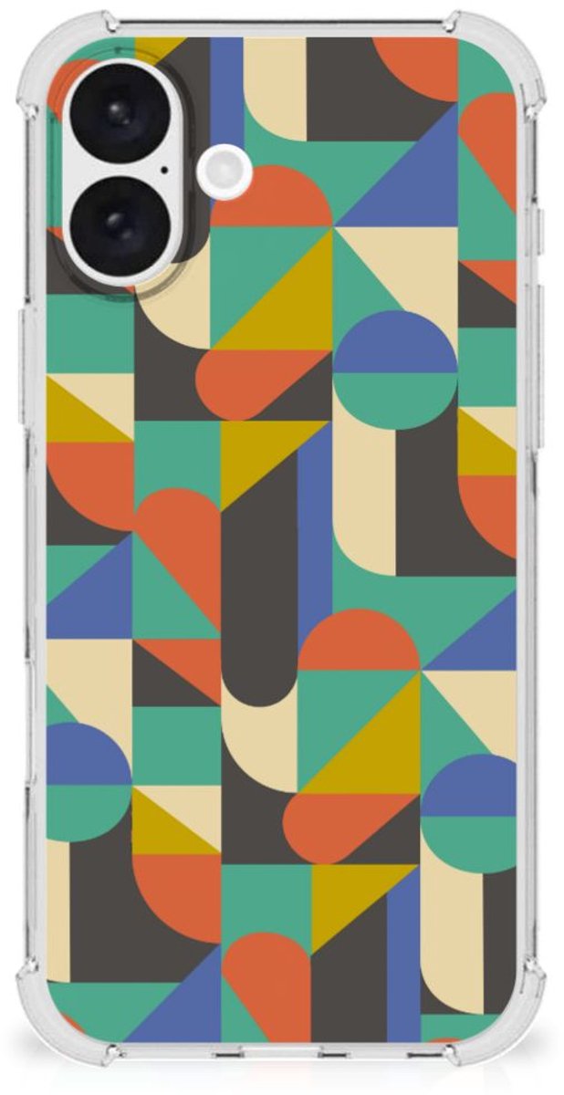 iPhone 16 Plus Doorzichtige Silicone Hoesje Funky Retro