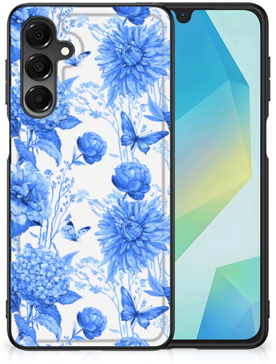 Bloemen Hoesje voor Samsung Galaxy A16 5G/4G Flowers Blue