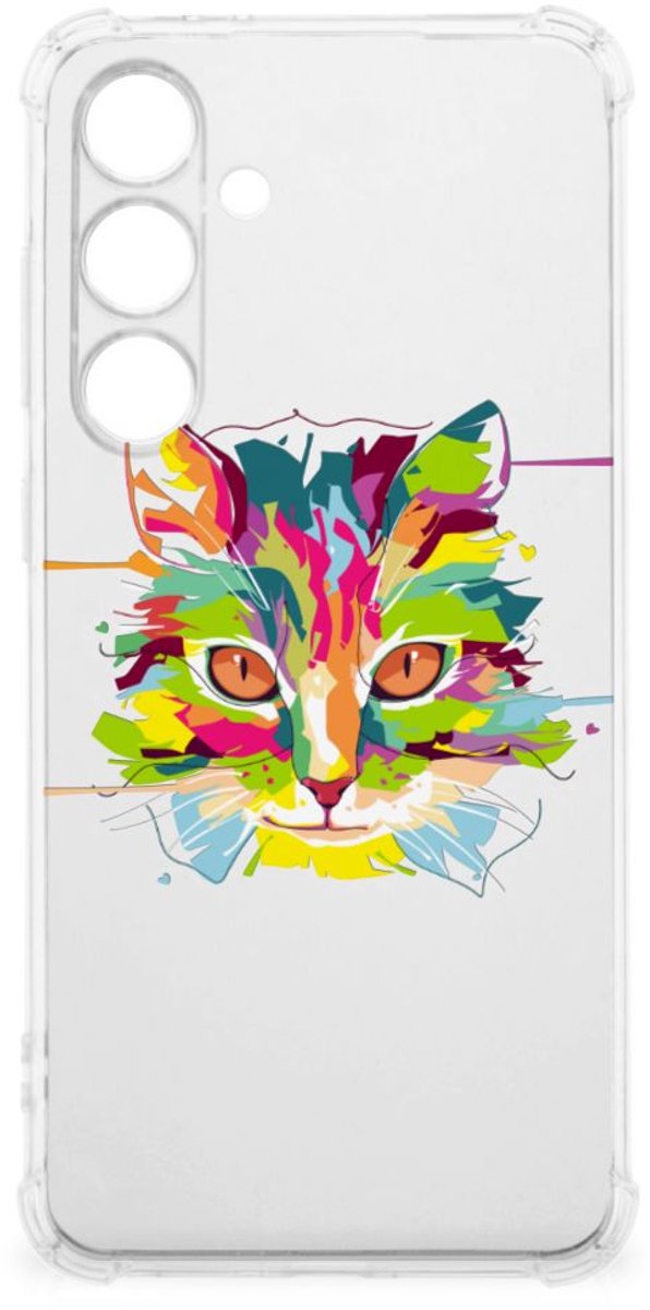 Samsung Galaxy S24 FE Stevig Bumper Hoesje Cat Color