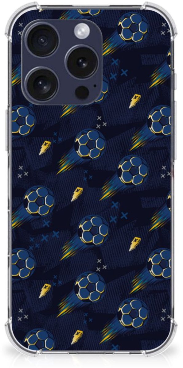 Doorzichtige Silicone Hoesje voor iPhone 16 Pro Max Voetbal