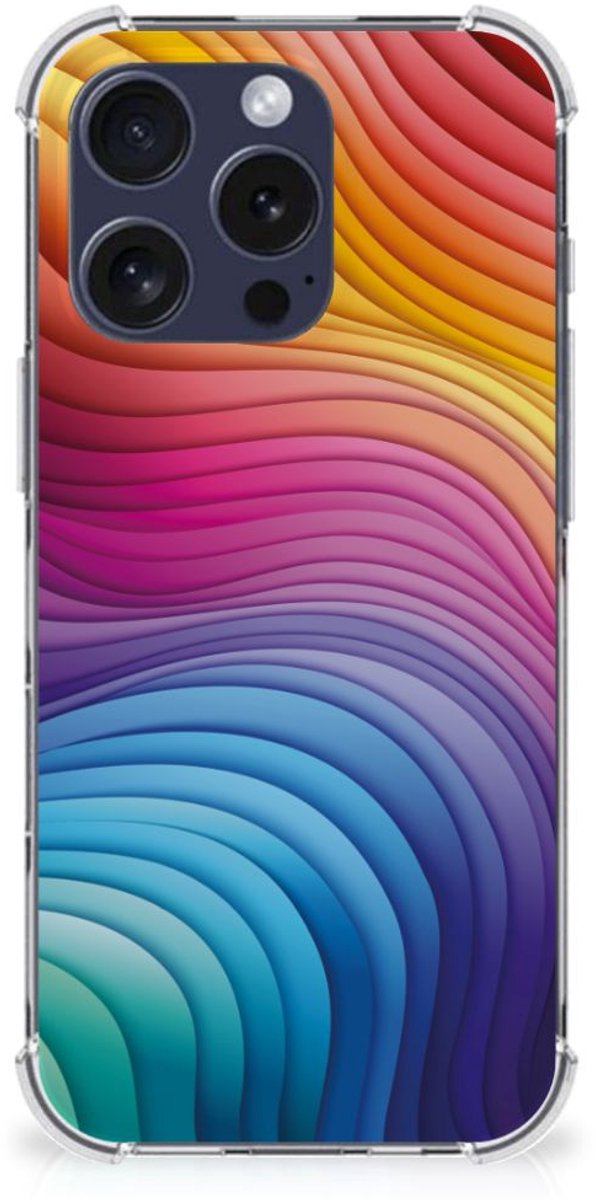 Back Cover voor Shockproof Case voor iPhone 16 Pro Max Regenboog