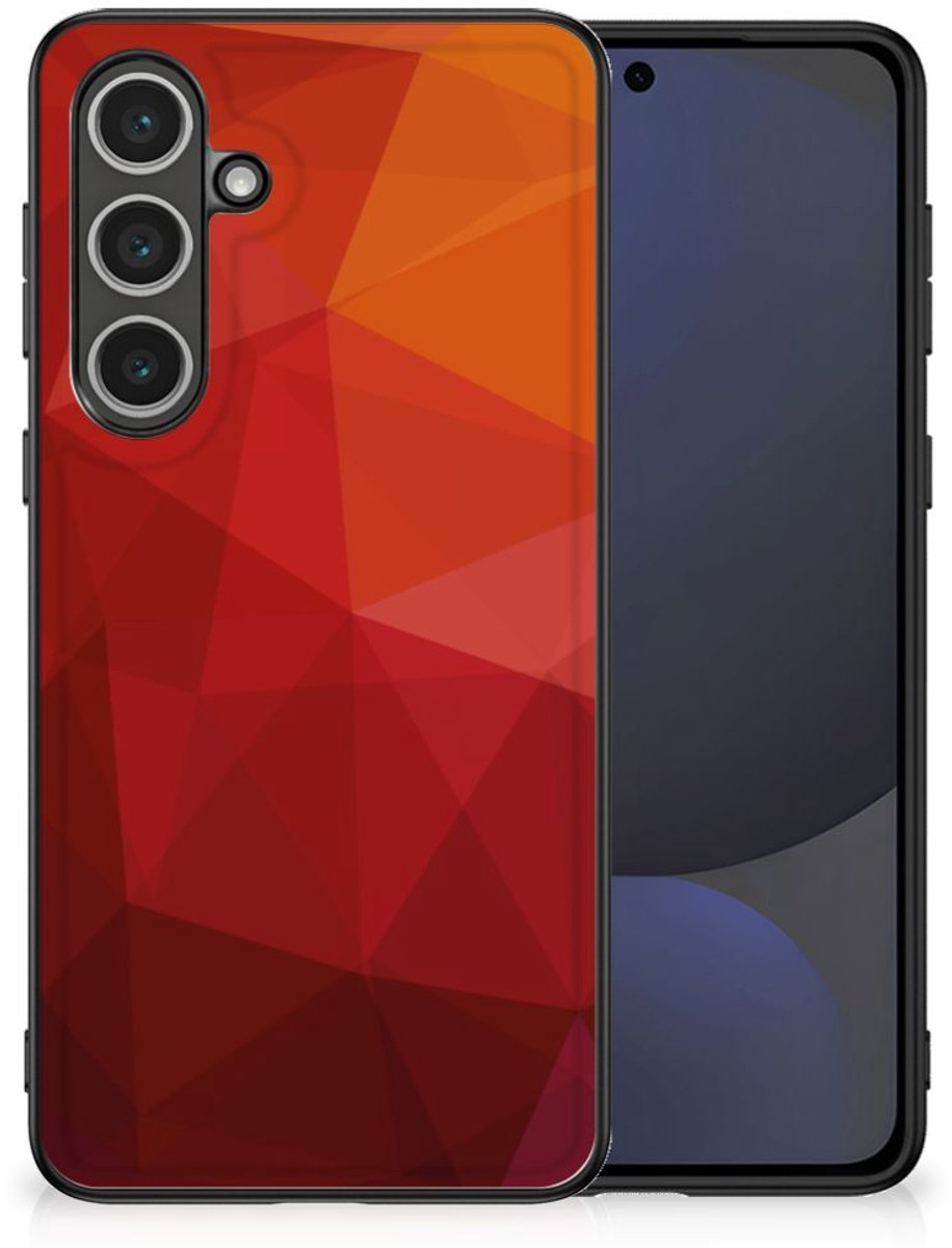 Back Cover voor Backcover voor Samsung Galaxy S24 FE Polygon Red