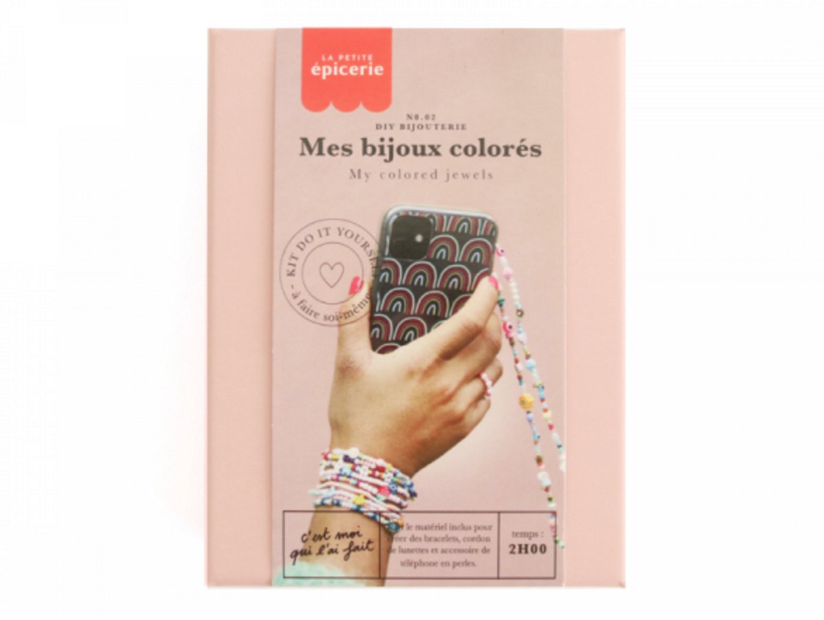 La Petite Epicerie DIY SIERADENKIT " MY COLORFUL JEWELRY/MIJN KLEURRIJKE SIERADEN" 300g H14.5xW11xL3.5cm | Creatieve | Hobbyset | sieraden | kinderen en volwassenen