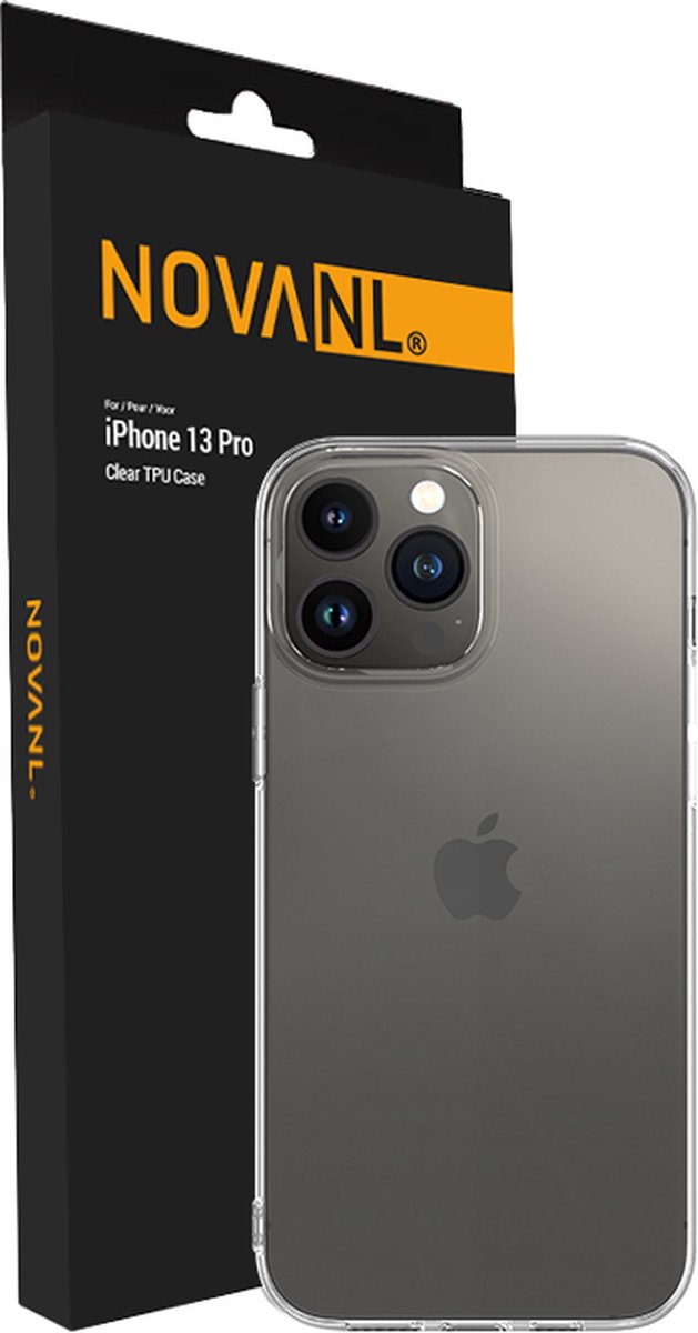NOVANL Telefoonhoesje - Geschikt voor iPhone 13 Pro Hoesje - Transparant - Siliconen - GSM Hoesje - Doorzichtig