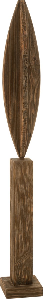 J-Line decoratie op voet Luke - dennenhout - bruin - large