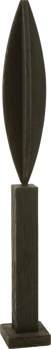 J-Line decoratie op voet Luke - dennenhout - zwart - large