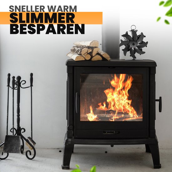 Verwarmde kachelventilator met 2 motoren, meer luchtstroom van ca. 360
