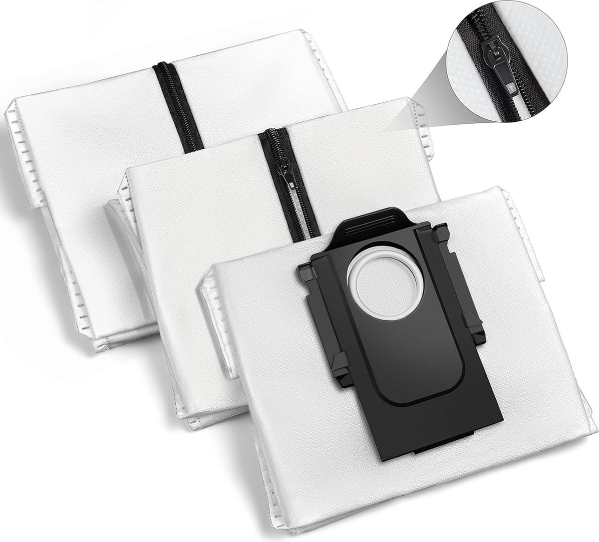 3 Jaar Herbruikbare stofzuigerzakken geschikt voor Roborock S8+/ S8 Pro Ultra S7 MaxV Ultra S7 Pro Ultra Q7+, Q7 Max Plus Q5+ Clean Base stofzuiger, afzuigstation zak, stofzak, vervangingsset (3 stuks)