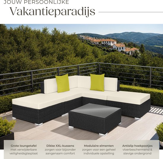 tectake - Ensemble de sièges en osier Paris, variante 2 noir Réf .: 403830