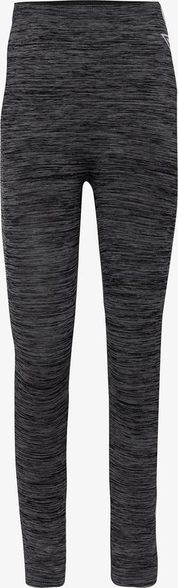 Zwarte Osaga kinder thermobroek met een gemêleerd effect.