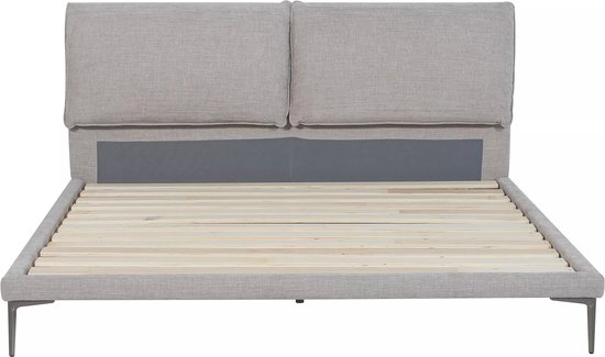 Lit Maison Céphy 160 x 200 cm - Tissu - Gris marbré - RIMOTA par Maison Céphy L 178 cm x H 104 cm x P 216 cm