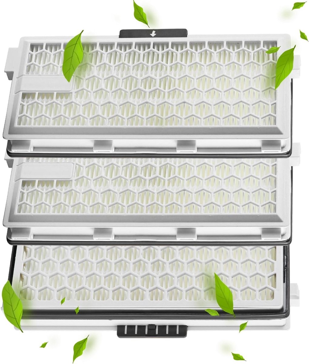 3 HEPA AirClean Plus filters wit, geschikt voor Miele Complete C3 PowerLine, S8340 stofzuiger, AirClean SF-HA 50, compatibel met Complete C2, C3, Compact C1, C2, en modellen S4000, S5000, S6000 en S8000.