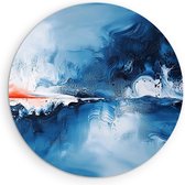 Saammp Forex Muurcirkel - Abstracte vegen - Ø 80 - Wandcirkel - Wanddecoratie Cirkel - Muurdecoratie Woonkamer - Slaapkamer decoratie - Rond Schilderij