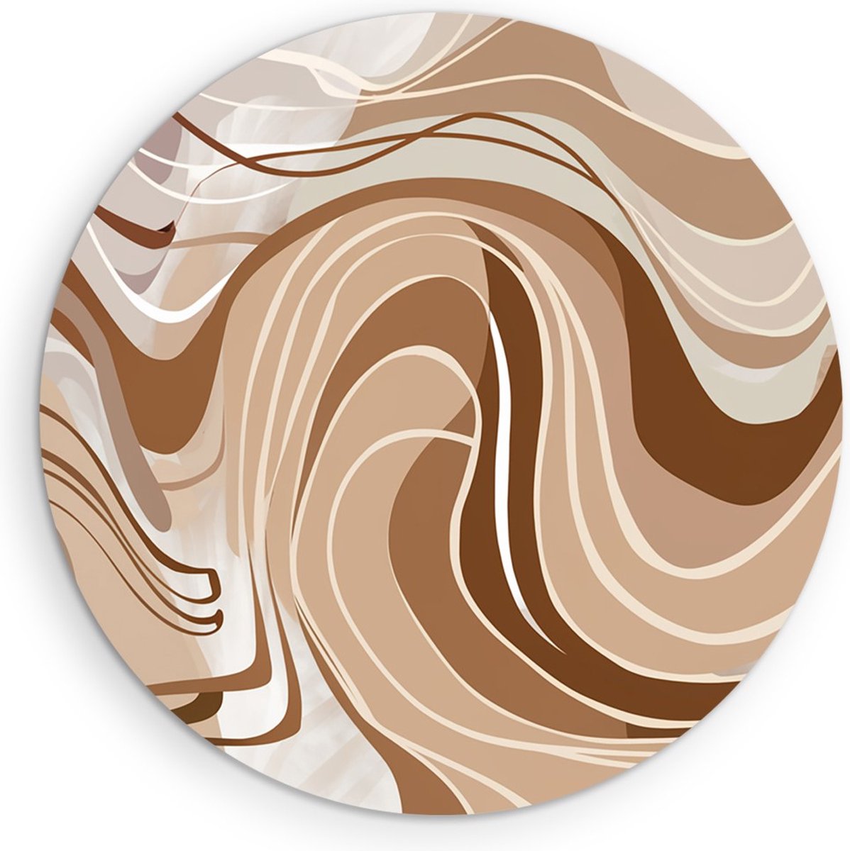 Saammp Muurcirkel Hout - pastel kleuren - Abstract - Ø 70 - Wandcirkel - Wanddecoratie Cirkel - Muurdecoratie Woonkamer - Slaapkamer decoratie - Rond Schilderij