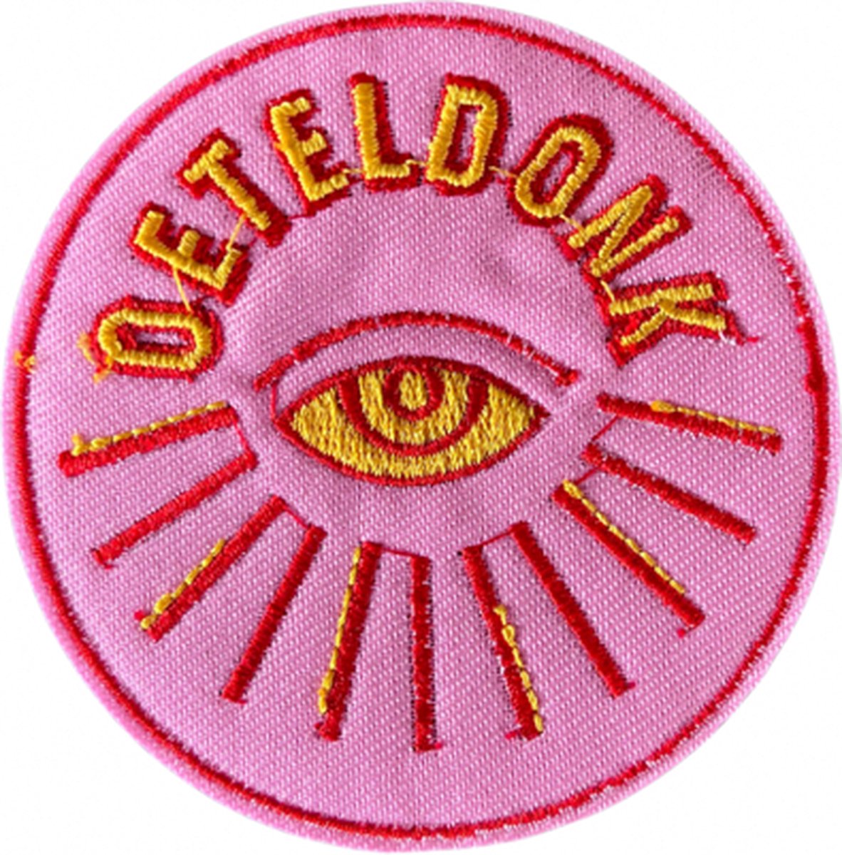 Oeteldonk Carnaval strijk embleem - patch - patches - stof & strijk applicatie - roze