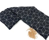 Met Pit XL - Wasbare hoes - Ook fijn uit de vriezer - Lokaal gemaakt - 65 x 20 - Pittenzak voor Nek / schouders / lichaam - Zwart Grafisch