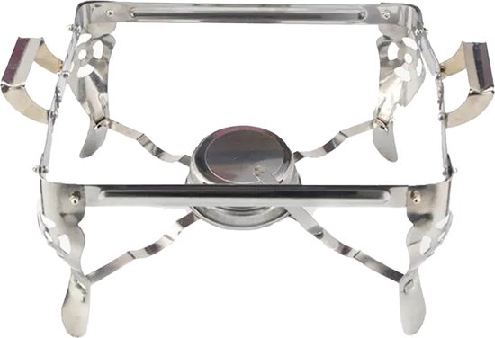 Alora Chafing Dish Chrome - Voedsel Verwamer - Voedsel Warmhouden - met Deksel - Buffetwarmer - Roestvrij Staal - Chrome - Warmhoudplaat - Bain Maria - Warmhoudbakken - 35 x 28 x 25cm - Warmhoudschalen — afbeelding 4
