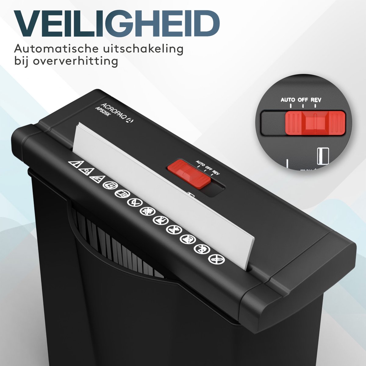 ACROPAQ Papierversnipperaar - Werkt ook zonder opvangmand thumbnail 3