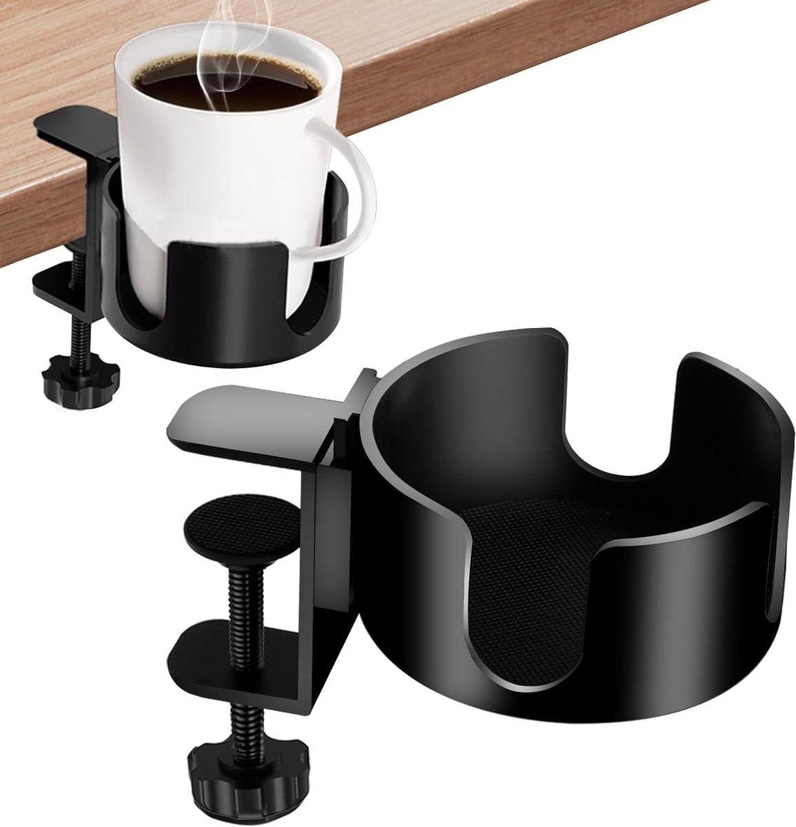 Verstelbare en mobiele bekerhouder voor tafel met clip - universele houder voor fles, koffiekop en waterbeker - diameter 95 cm, max. capaciteit 5 kg