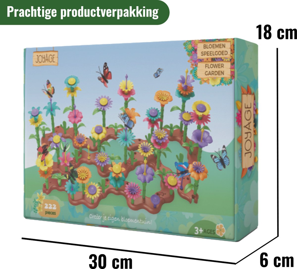 Joyage Bloemen fijne motoriek speelgoed - 222 stuks - Sinterklaas Open ended speelgoed Meisjes - Kleuter Speelgoed 4 jaar - Montessori Speelgoed 7 jaar Meisjes speelgoed 6 jaar - Jongens Speelgoed 5 Jaar Sensorisch speelgoed 3 jaar Kinderspeelgoed — afbeelding 2