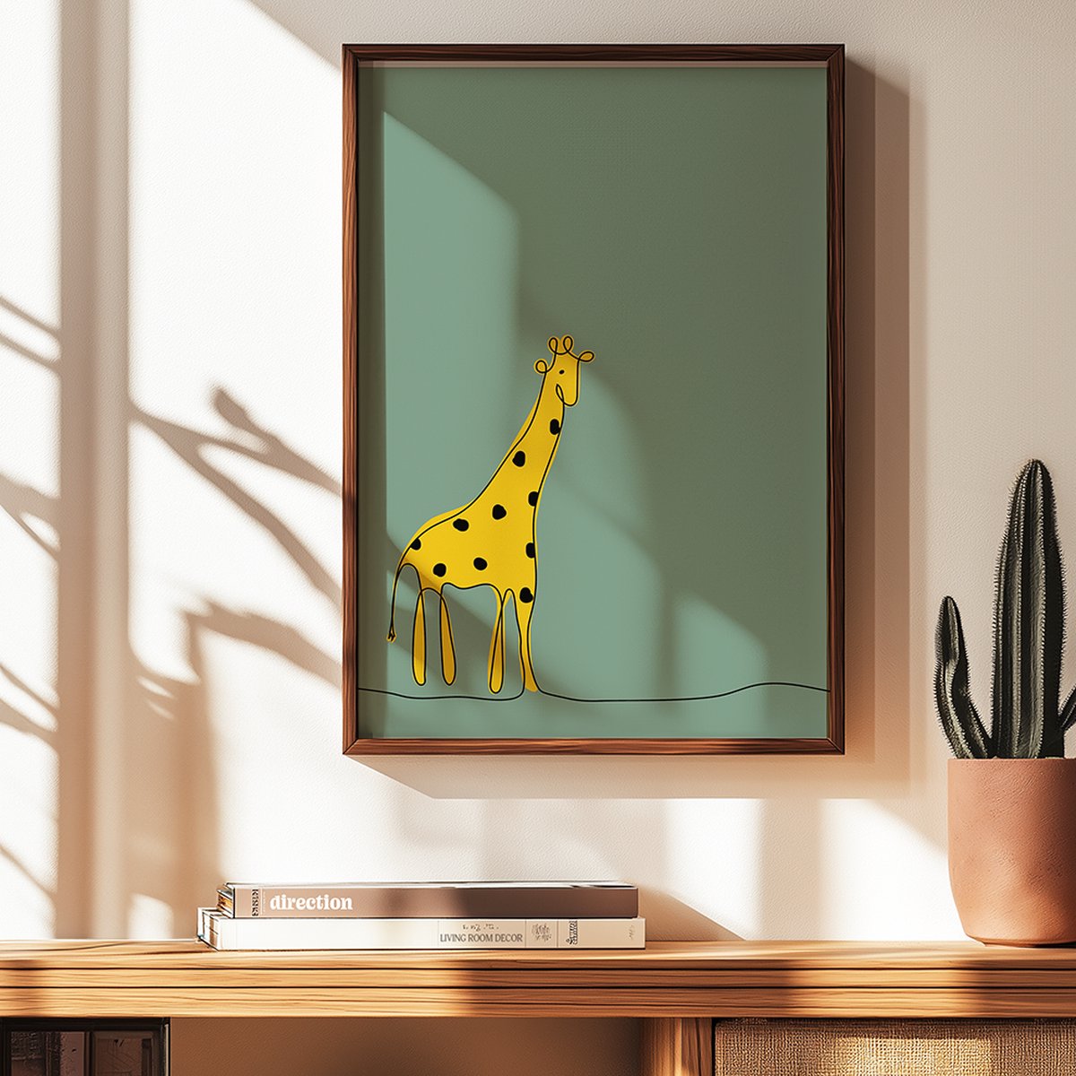 Poster Giraffe| Poster groen | Poster babykamer | kinderkamer | jongenskamer | wanddecoratie